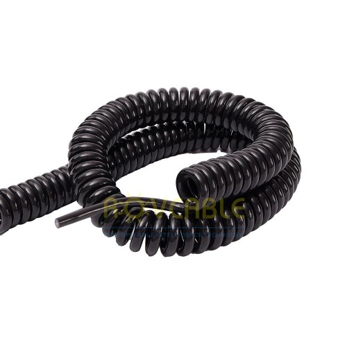 Spring Spiral Cable 2/3/4 Cores Black Stretchable Wire 0.3mm 0.5mm 1.0mm 1.5mm 2.5mm 13-22AWG Telescopic Power Extension Cord