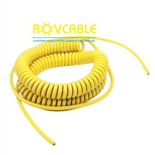 Yellow Color Spring Coiled Electrical Wire  