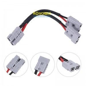 50A Anderson Plug Connector Dual Y Adapter Battery Power Connector Forklift Power Plug Connector With 6MM Car Cable 