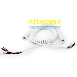 White Color Spring Coiled Electrical Wire