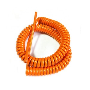 electric PU Jacket 2 3 4 5 core Retract Orange color power wire spiral coil cable 